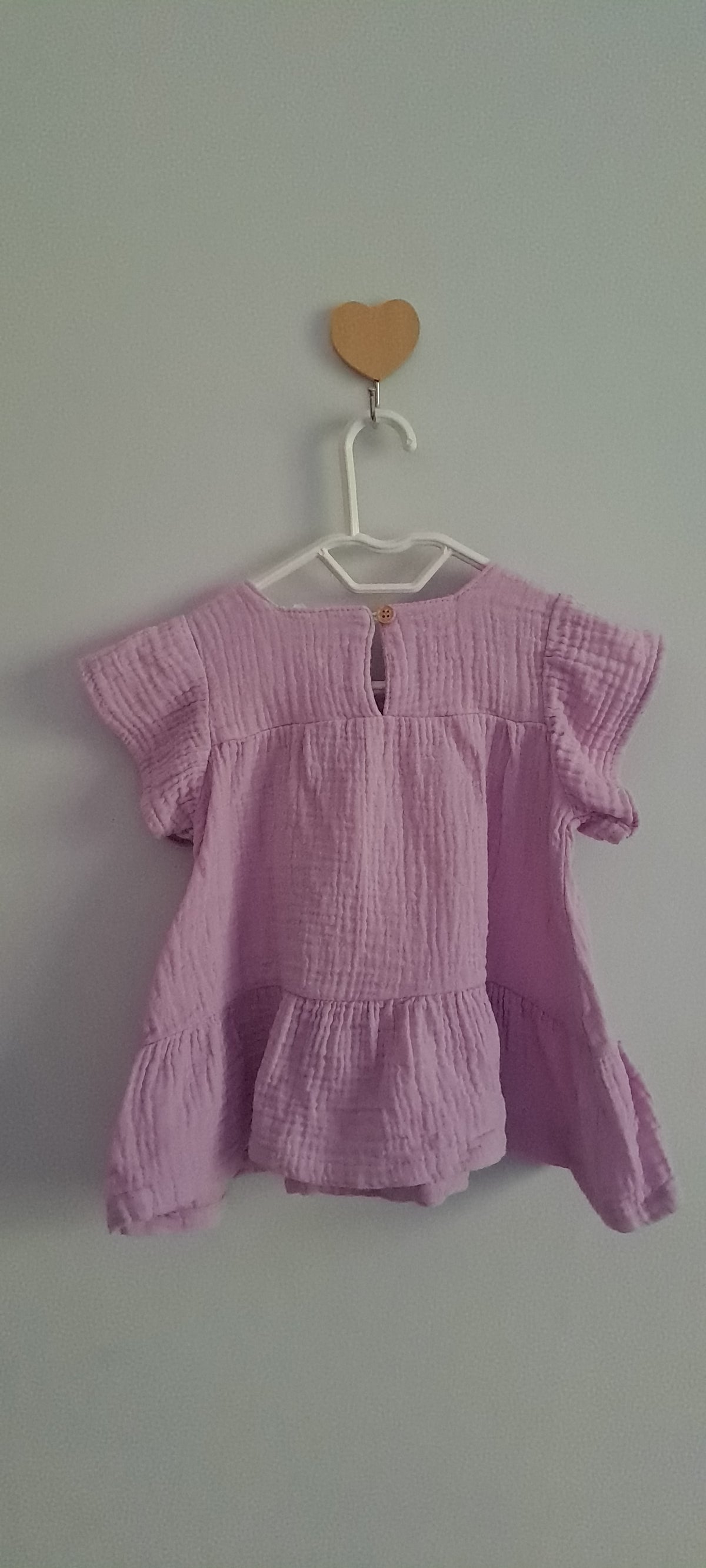 Jolly Tots Baby Girl Lilac Purple Double-Gauze Cotton Muslin Top (0-3 Months)