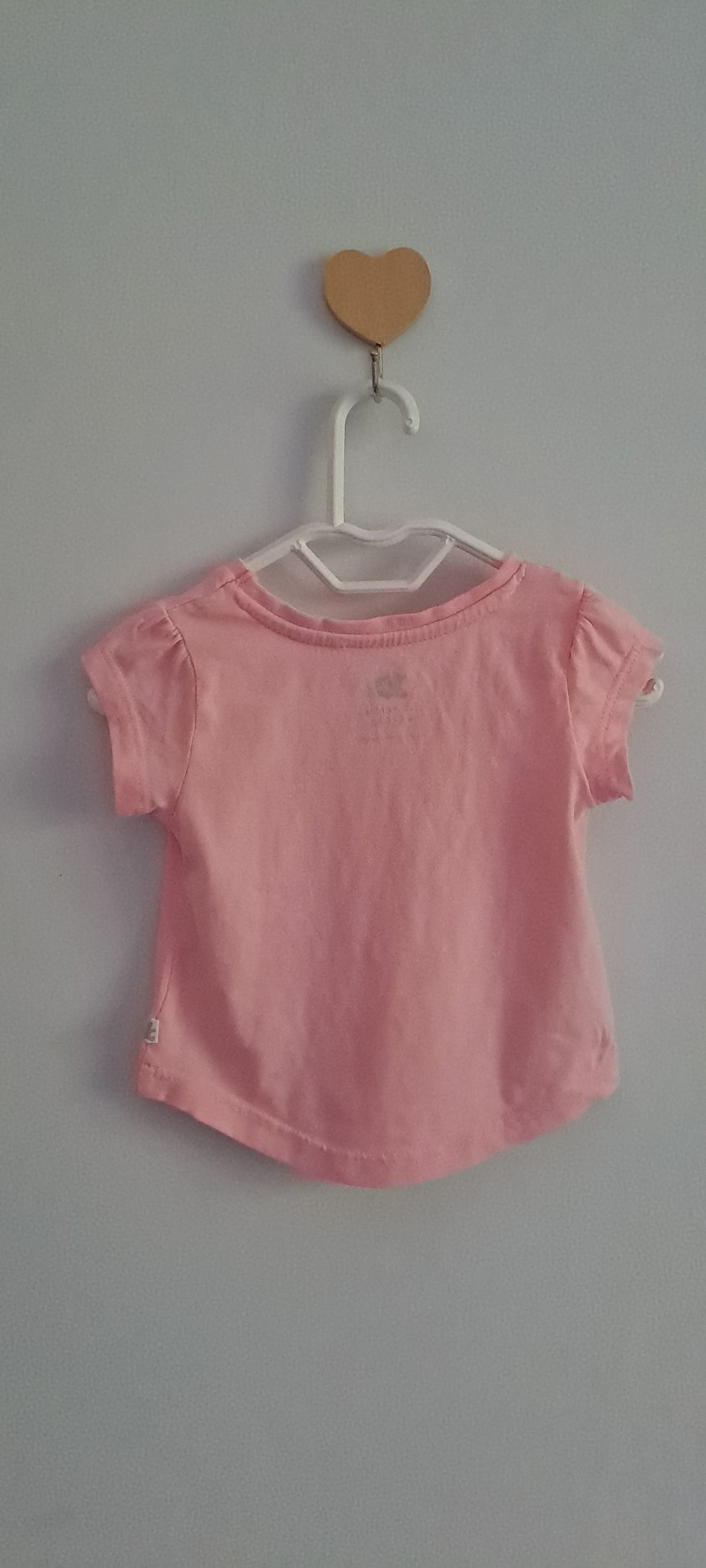 Woolworths Baby Girl Light Pink "Bee Happy" Cap Sleeve T-Shirt (0-3 Months)