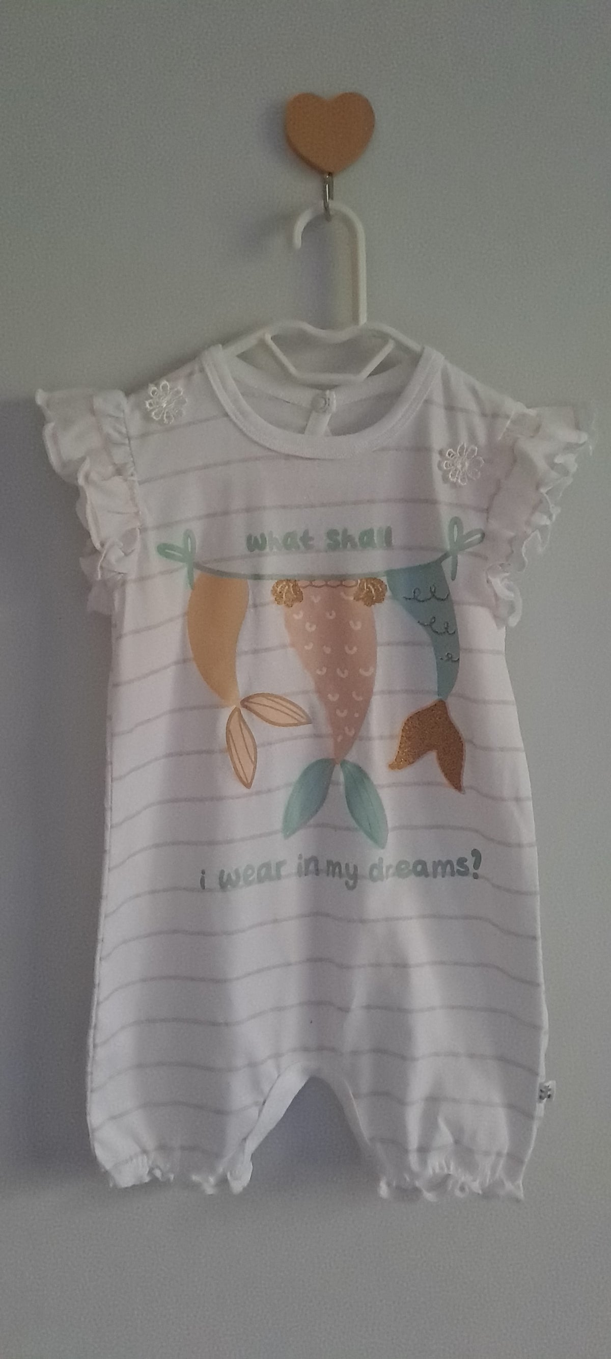 Woolworths Baby Girls Mermaid Striped Ruffle Romper 3-6 Months